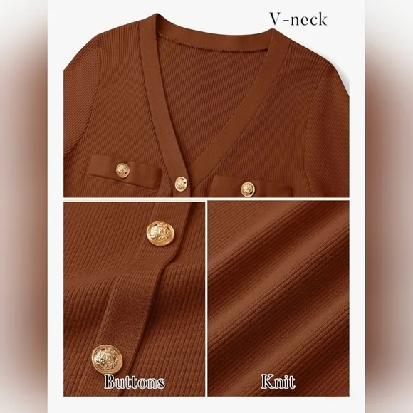 MIROL Women's V-Neck Bodycon Sweater Dress #1094 - Picture 8 of 12